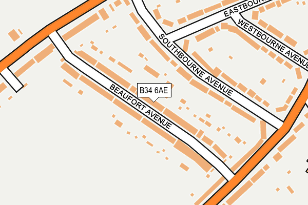 B34 6AE map - OS OpenMap – Local (Ordnance Survey)