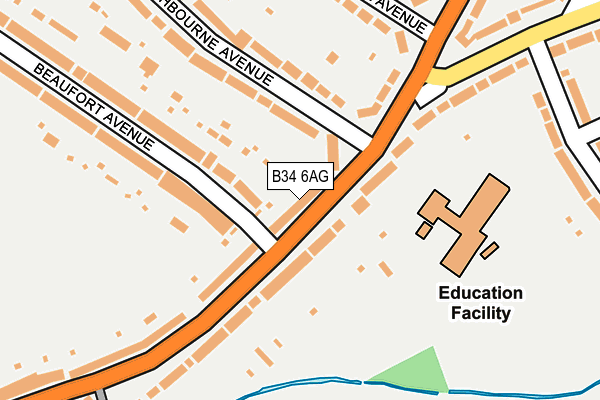 B34 6AG map - OS OpenMap – Local (Ordnance Survey)