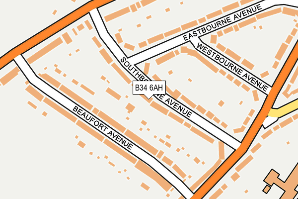 B34 6AH map - OS OpenMap – Local (Ordnance Survey)