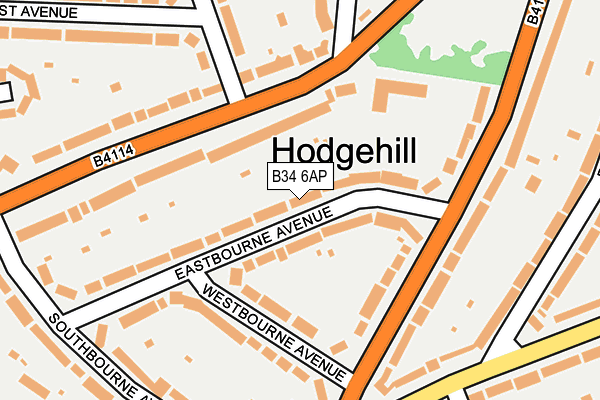 B34 6AP map - OS OpenMap – Local (Ordnance Survey)