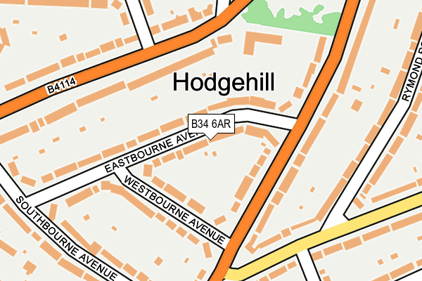 B34 6AR map - OS OpenMap – Local (Ordnance Survey)