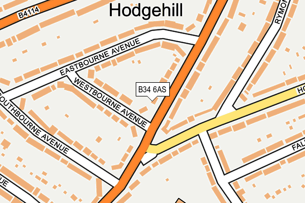 B34 6AS map - OS OpenMap – Local (Ordnance Survey)