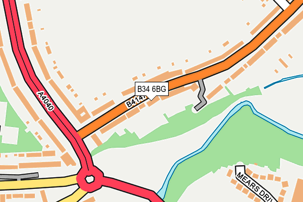 B34 6BG map - OS OpenMap – Local (Ordnance Survey)