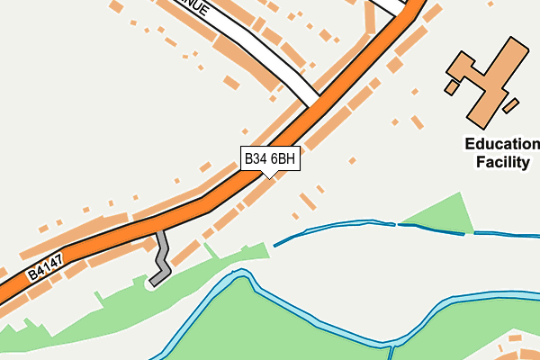 B34 6BH map - OS OpenMap – Local (Ordnance Survey)