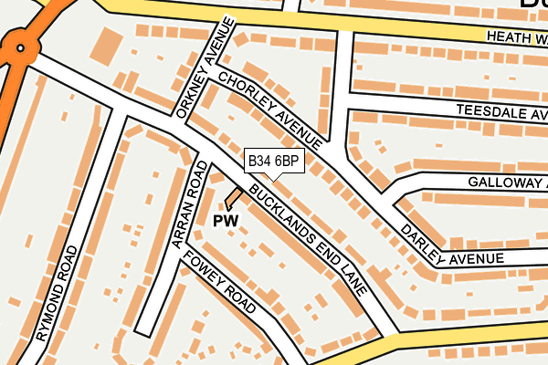 B34 6BP map - OS OpenMap – Local (Ordnance Survey)
