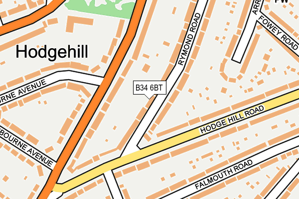 B34 6BT map - OS OpenMap – Local (Ordnance Survey)