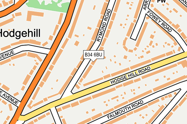 B34 6BU map - OS OpenMap – Local (Ordnance Survey)