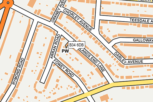 B34 6DB map - OS OpenMap – Local (Ordnance Survey)