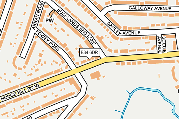 B34 6DR map - OS OpenMap – Local (Ordnance Survey)