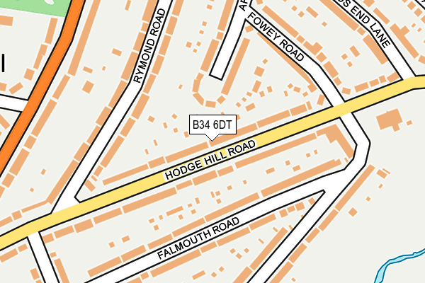 B34 6DT map - OS OpenMap – Local (Ordnance Survey)