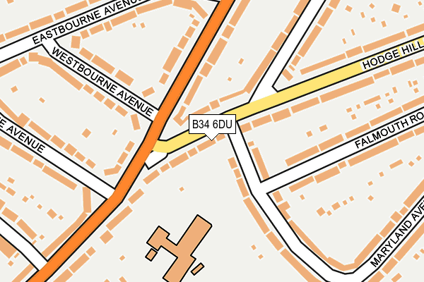 B34 6DU map - OS OpenMap – Local (Ordnance Survey)