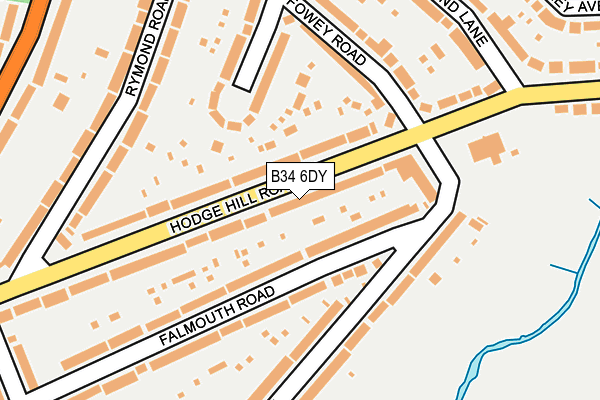 B34 6DY map - OS OpenMap – Local (Ordnance Survey)