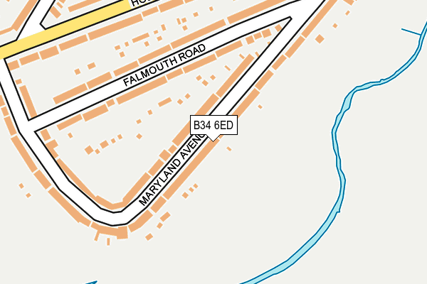 B34 6ED map - OS OpenMap – Local (Ordnance Survey)