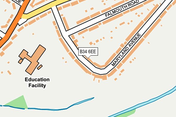 B34 6EE map - OS OpenMap – Local (Ordnance Survey)