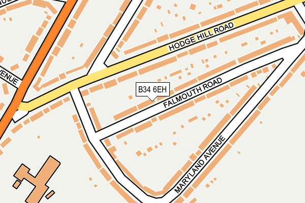 B34 6EH map - OS OpenMap – Local (Ordnance Survey)