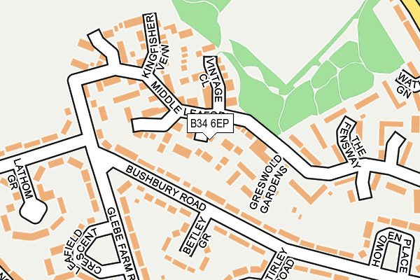 B34 6EP map - OS OpenMap – Local (Ordnance Survey)