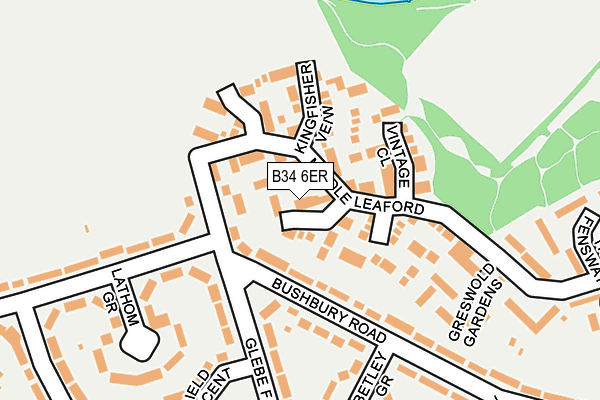 B34 6ER map - OS OpenMap – Local (Ordnance Survey)