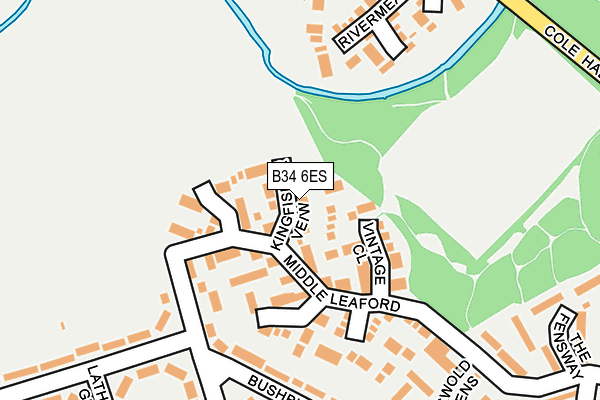 B34 6ES map - OS OpenMap – Local (Ordnance Survey)