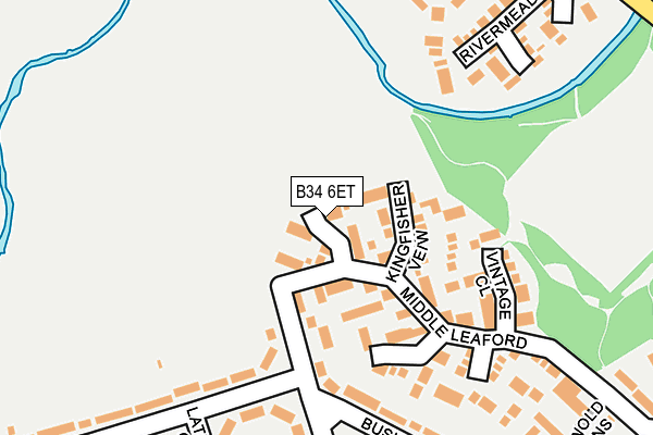 B34 6ET map - OS OpenMap – Local (Ordnance Survey)