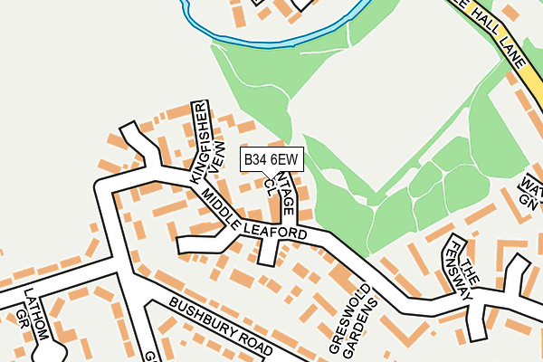 B34 6EW map - OS OpenMap – Local (Ordnance Survey)