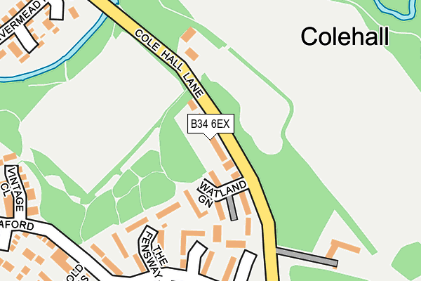 B34 6EX map - OS OpenMap – Local (Ordnance Survey)