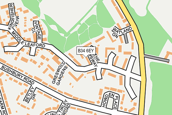 B34 6EY map - OS OpenMap – Local (Ordnance Survey)