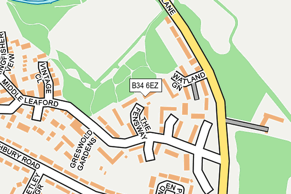 B34 6EZ map - OS OpenMap – Local (Ordnance Survey)