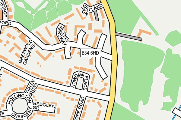 B34 6HD map - OS OpenMap – Local (Ordnance Survey)