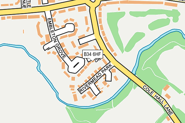 B34 6HF map - OS OpenMap – Local (Ordnance Survey)