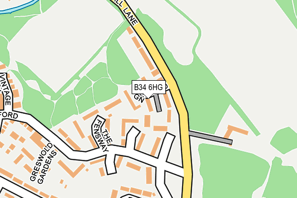 B34 6HG map - OS OpenMap – Local (Ordnance Survey)
