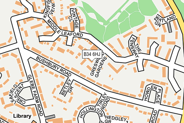 B34 6HJ map - OS OpenMap – Local (Ordnance Survey)