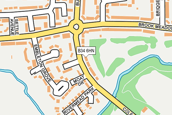 B34 6HN map - OS OpenMap – Local (Ordnance Survey)