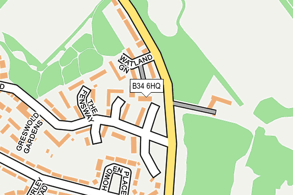 B34 6HQ map - OS OpenMap – Local (Ordnance Survey)