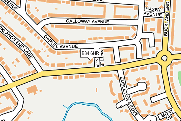 B34 6HR map - OS OpenMap – Local (Ordnance Survey)