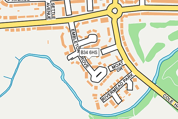 B34 6HS map - OS OpenMap – Local (Ordnance Survey)