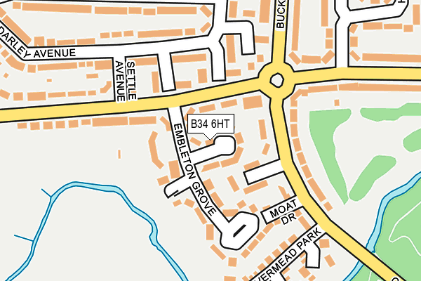 B34 6HT map - OS OpenMap – Local (Ordnance Survey)