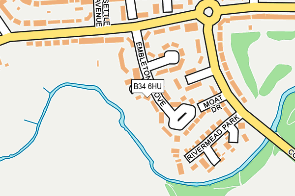 B34 6HU map - OS OpenMap – Local (Ordnance Survey)