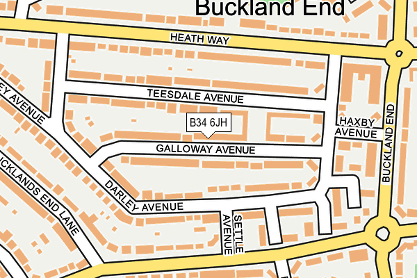 B34 6JH map - OS OpenMap – Local (Ordnance Survey)