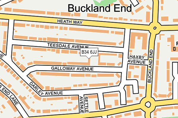 B34 6JJ map - OS OpenMap – Local (Ordnance Survey)