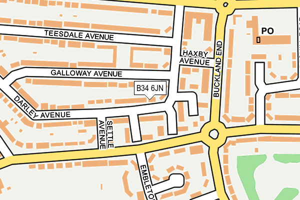 B34 6JN map - OS OpenMap – Local (Ordnance Survey)