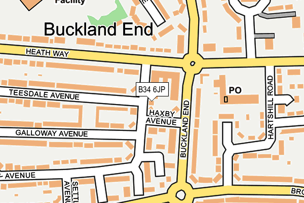 B34 6JP map - OS OpenMap – Local (Ordnance Survey)