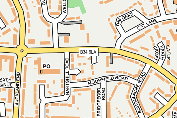 B34 6LA map - OS OpenMap – Local (Ordnance Survey)