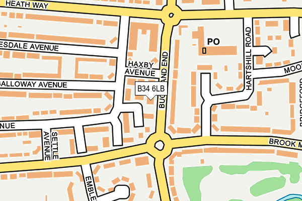 B34 6LB map - OS OpenMap – Local (Ordnance Survey)