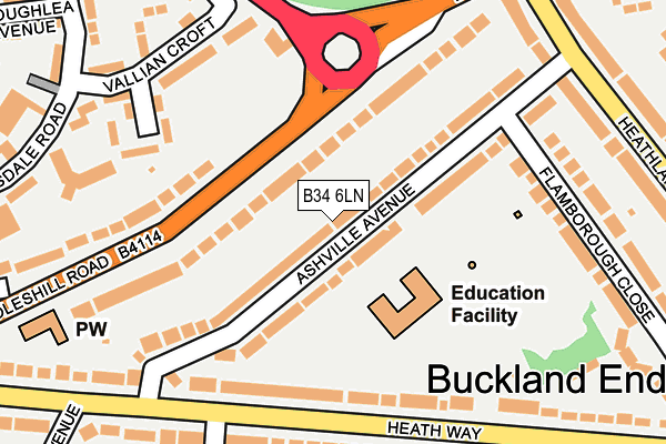 B34 6LN map - OS OpenMap – Local (Ordnance Survey)