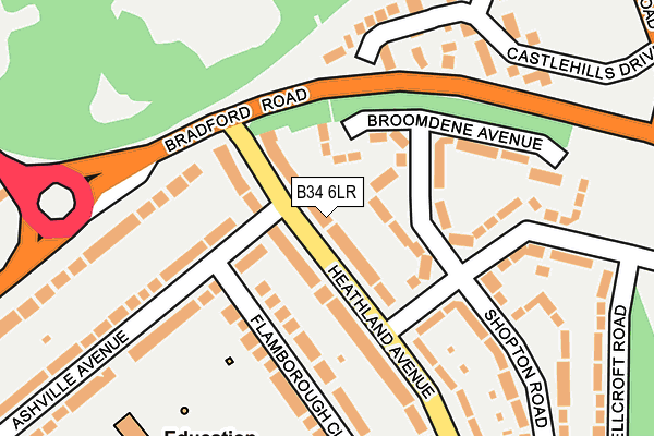 B34 6LR map - OS OpenMap – Local (Ordnance Survey)