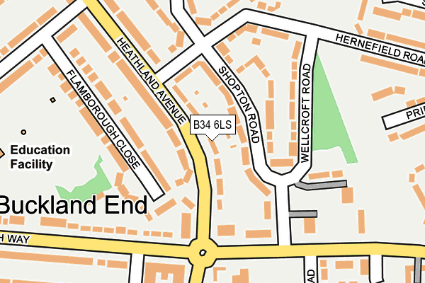 B34 6LS map - OS OpenMap – Local (Ordnance Survey)