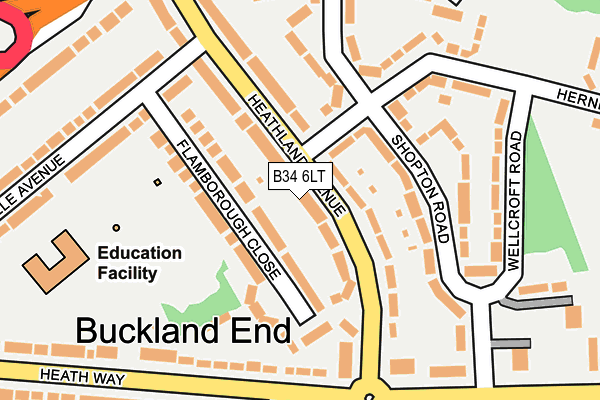 B34 6LT map - OS OpenMap – Local (Ordnance Survey)