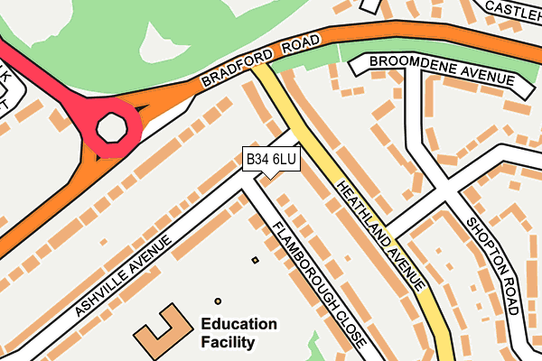 B34 6LU map - OS OpenMap – Local (Ordnance Survey)