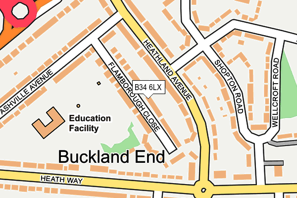 B34 6LX map - OS OpenMap – Local (Ordnance Survey)