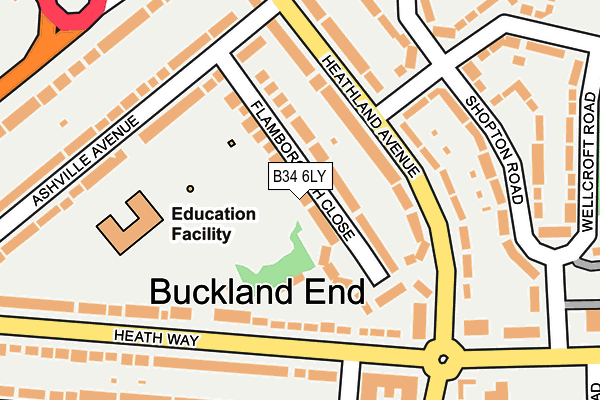 B34 6LY map - OS OpenMap – Local (Ordnance Survey)